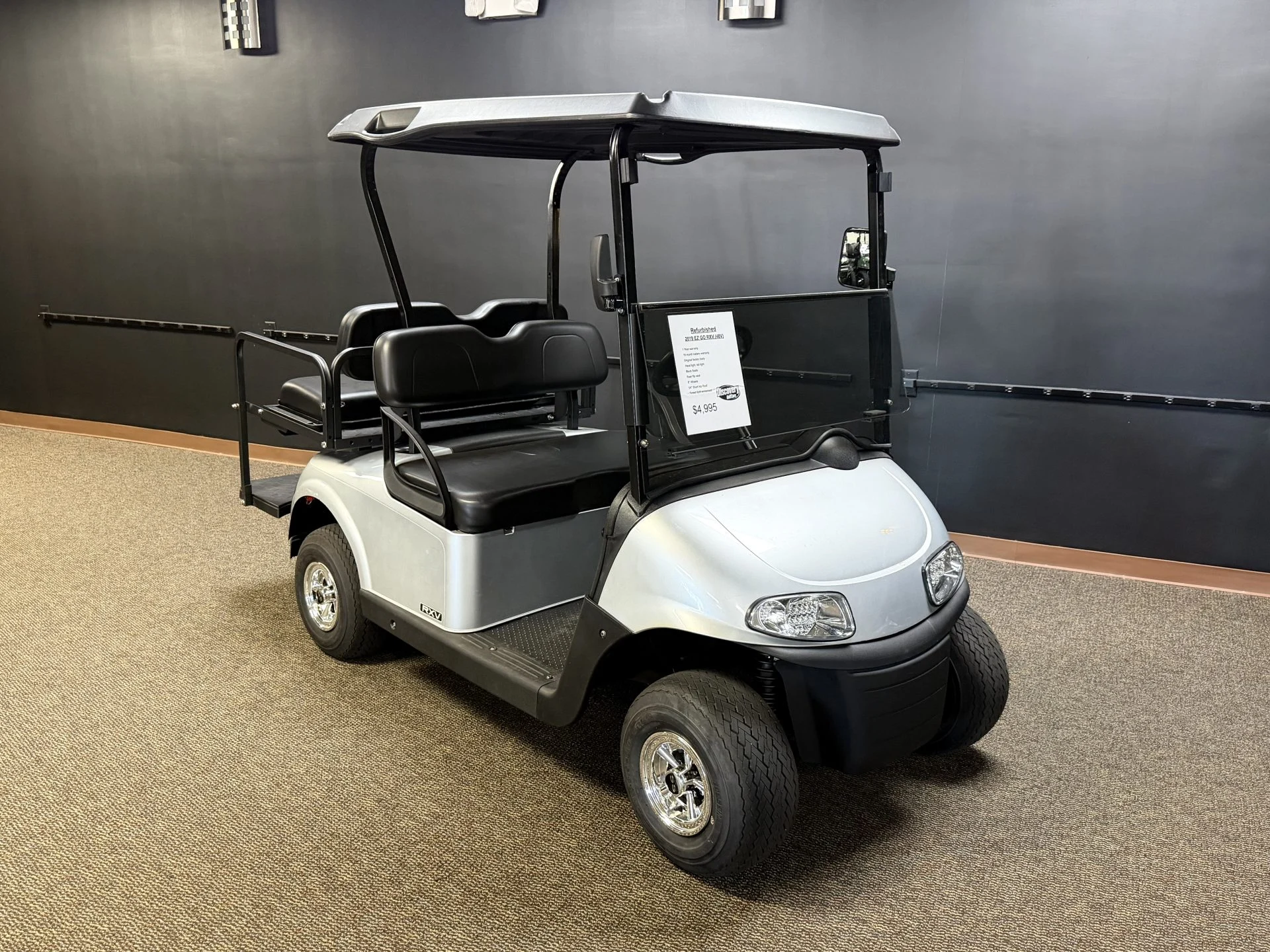 2019 E Z GO RXV Elite Lithium Golf Cart for Sale (Silver)214 (1)